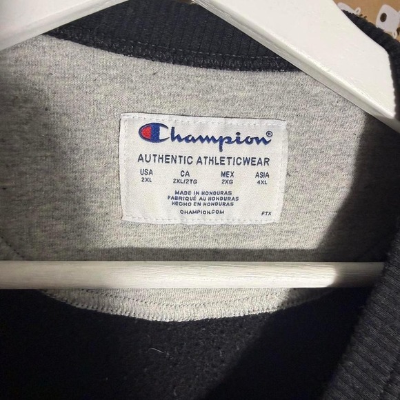 Champion Script Logo Crewneck Sweatshirt Black Mens 2XL Womens Oversized - Picture 2 of 2
